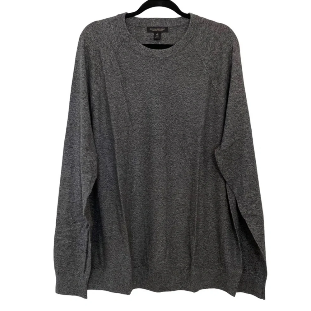 ORGANIC COTTON BANANA REPUBLIC Men’s Crew Neck Sweater Cardigan Gray SZ SM NWOT